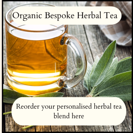 Bespoke organic loose leaf herbal tea blend made by UK medical herbalist